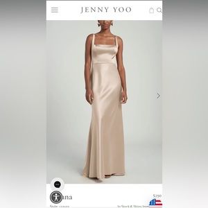 Jenny Yoo Ariana Dress Pale Gold Satin Size 12